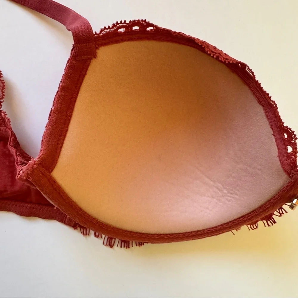 Victoria's Secret Bra Dream Angels Lined Demi Lace Racerback Front Closure 32DDD - Picture 11 of 14